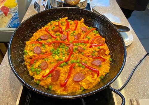 Close up of paella