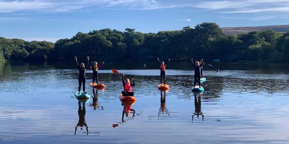 Group paddle boarding