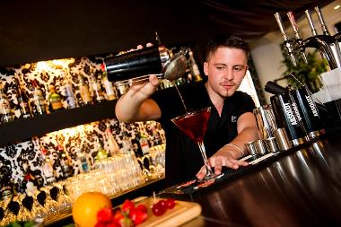 Barman making a cocktail