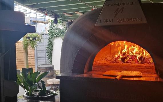 A closer image of The Moorbrook's wood fired pizza oven