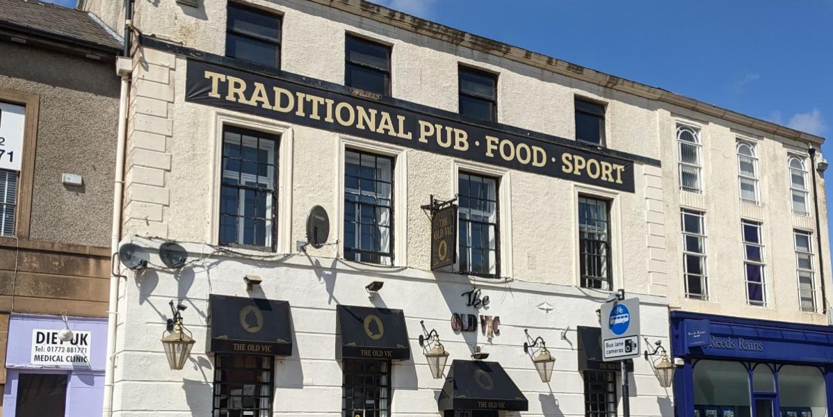 An exterior view of the front of The Old Vic pub