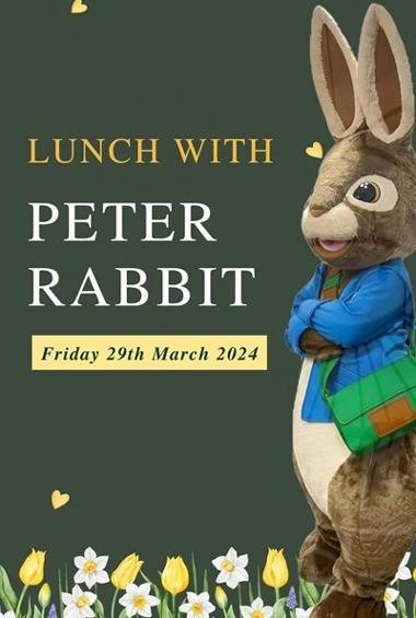 Peter Rabbit with words lunch with Peter Rabbit