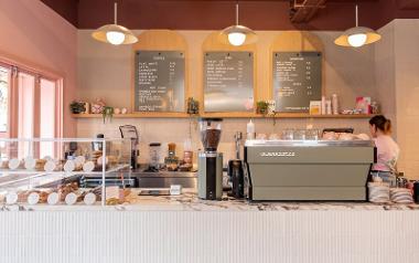 A view of the Rise Coffee House service counter