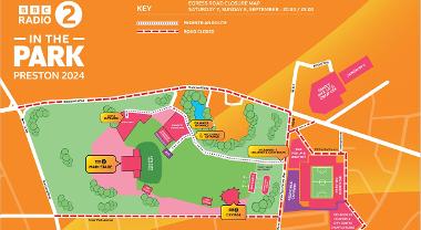 Map of night closures and pedestrian route