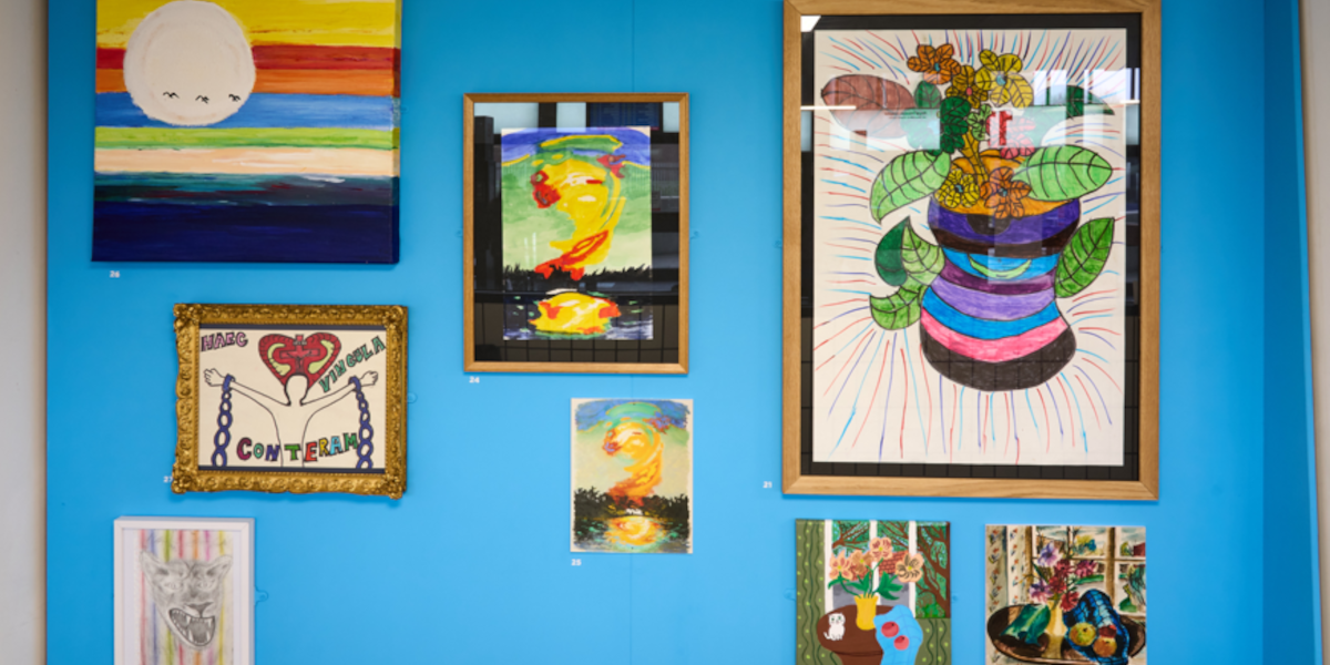 A collection of paintings created by members of the Foxton Centre Art Group