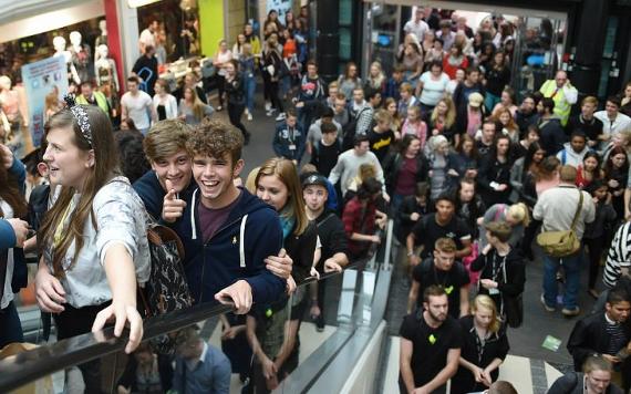 Students inside St George's during shopping event.