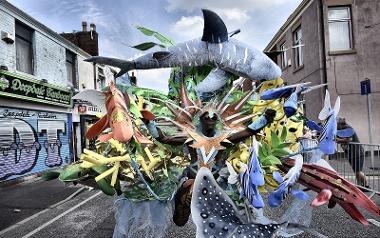 Man in  colourful decorative costume