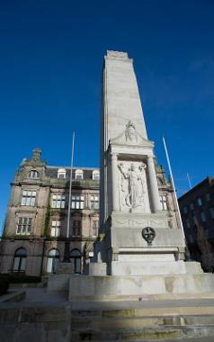 Preston Cenotaph on the Flag Market.