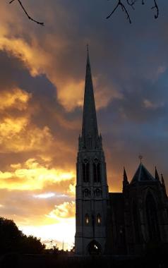 St Walburge's Church against sunset. Photo credit: Sammi Whitfield.