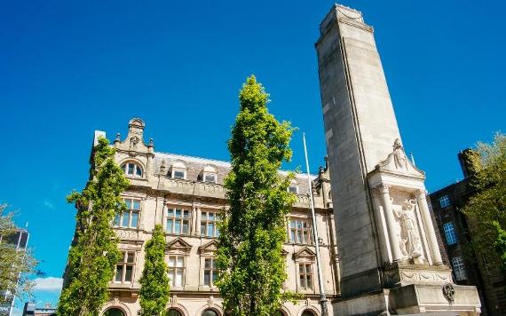 Preston Cenotaph on a sunny day.