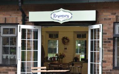 Open doors leading into Rosemary on the Park cafe.