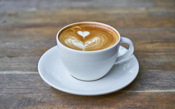 Angelos cappuccino on table.