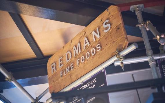 Redmans Fine Foods wooden sign.